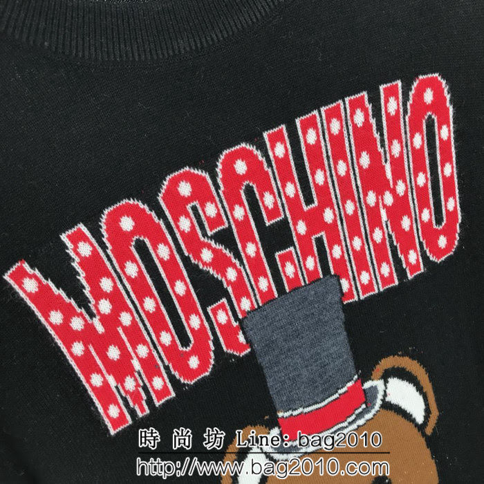 MOSCHIN莫斯奇諾 18SS秋冬新款  減齡款小熊提花圖案毛衣 情侶款  ydi1308